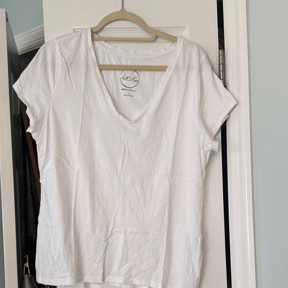 Inc international concepts White V-Neck Women's Top